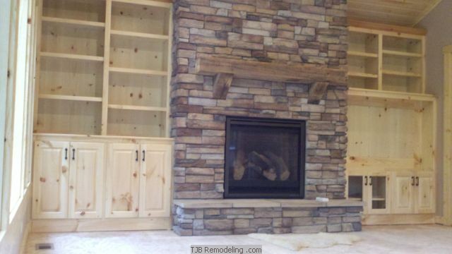 Stone Fireplace and Entertainment Center
