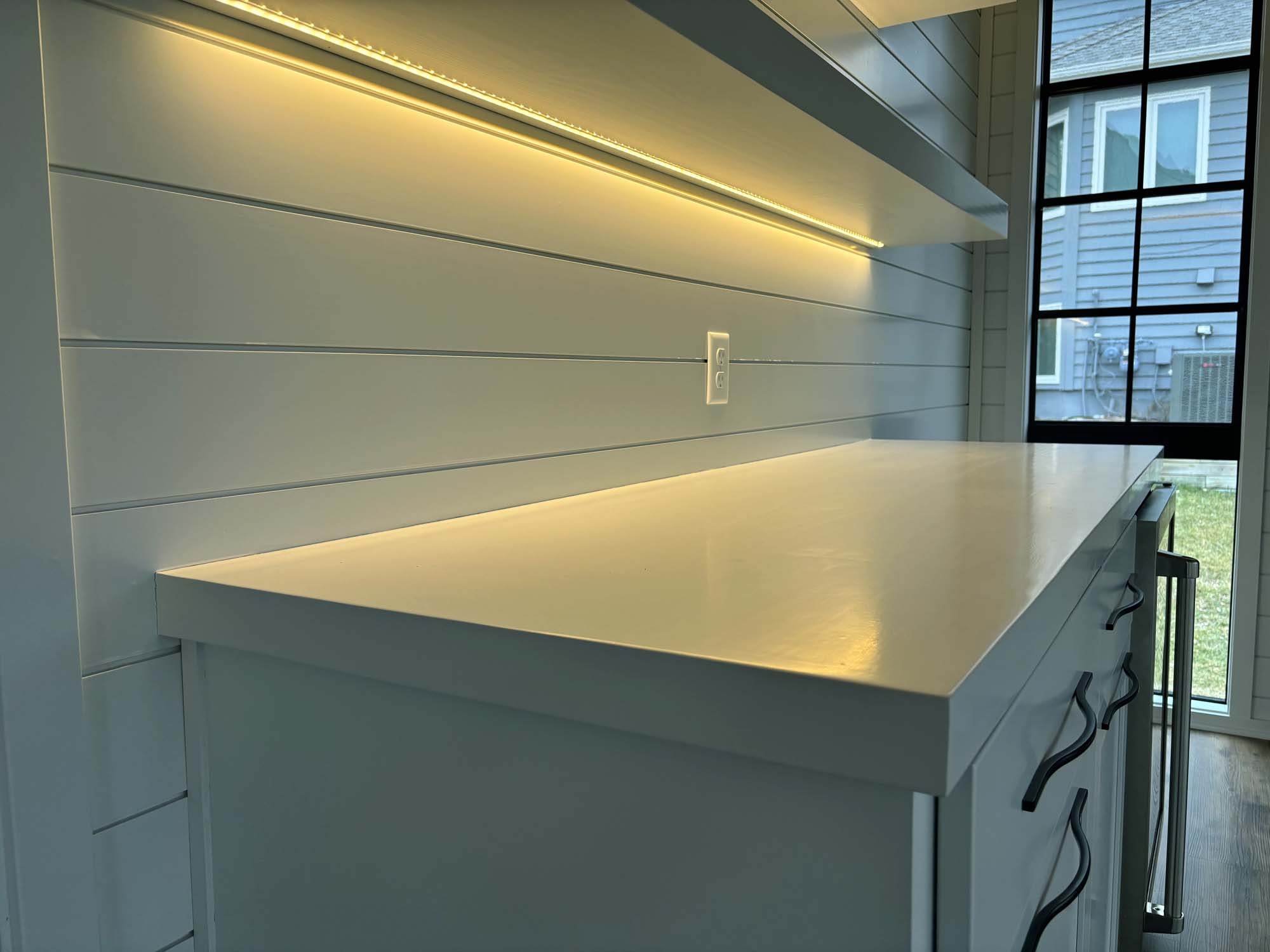 Dry Bar w/ Floating shelves LED underlighting