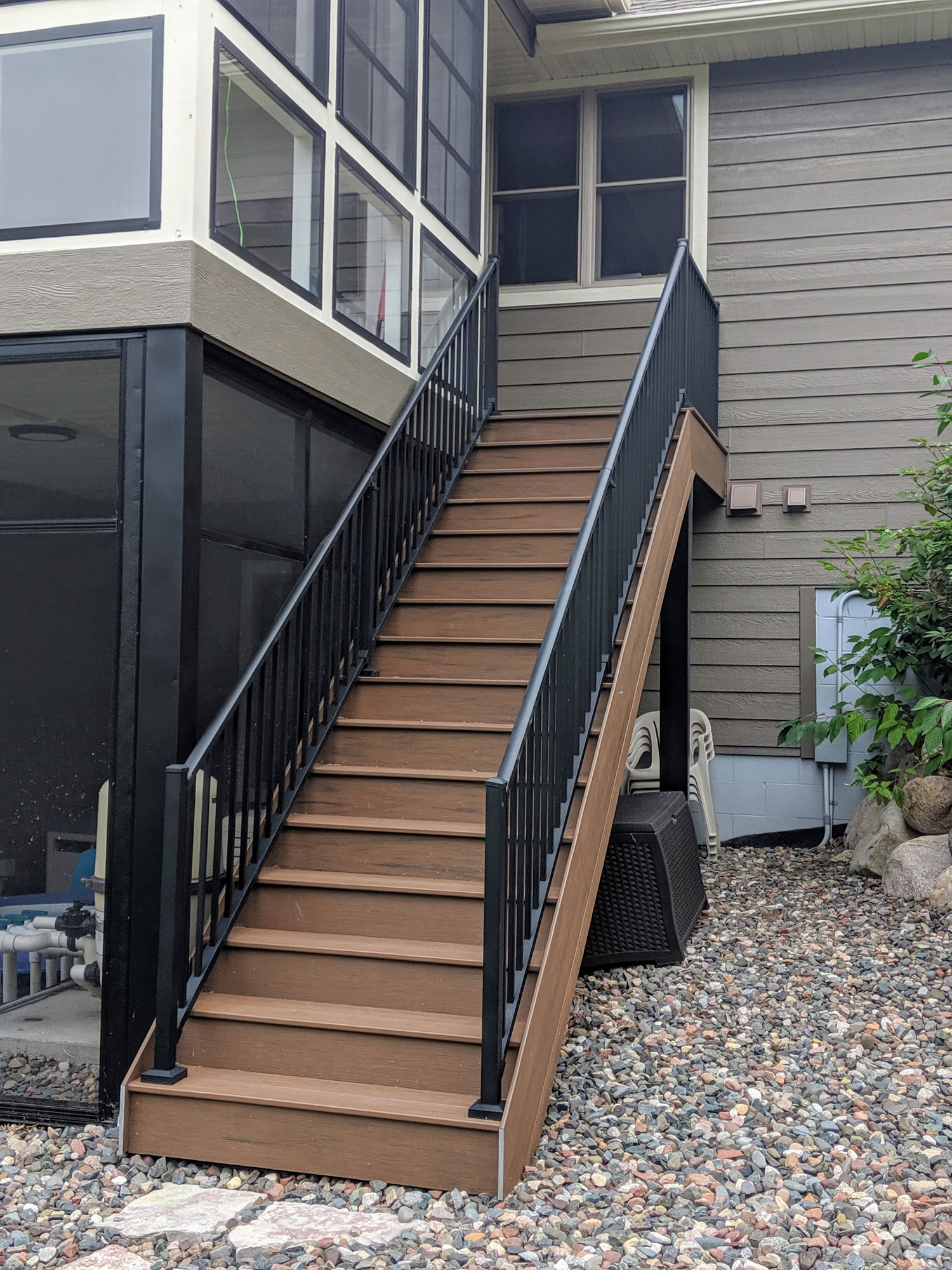Stairs to grade- Timber Tech Decking