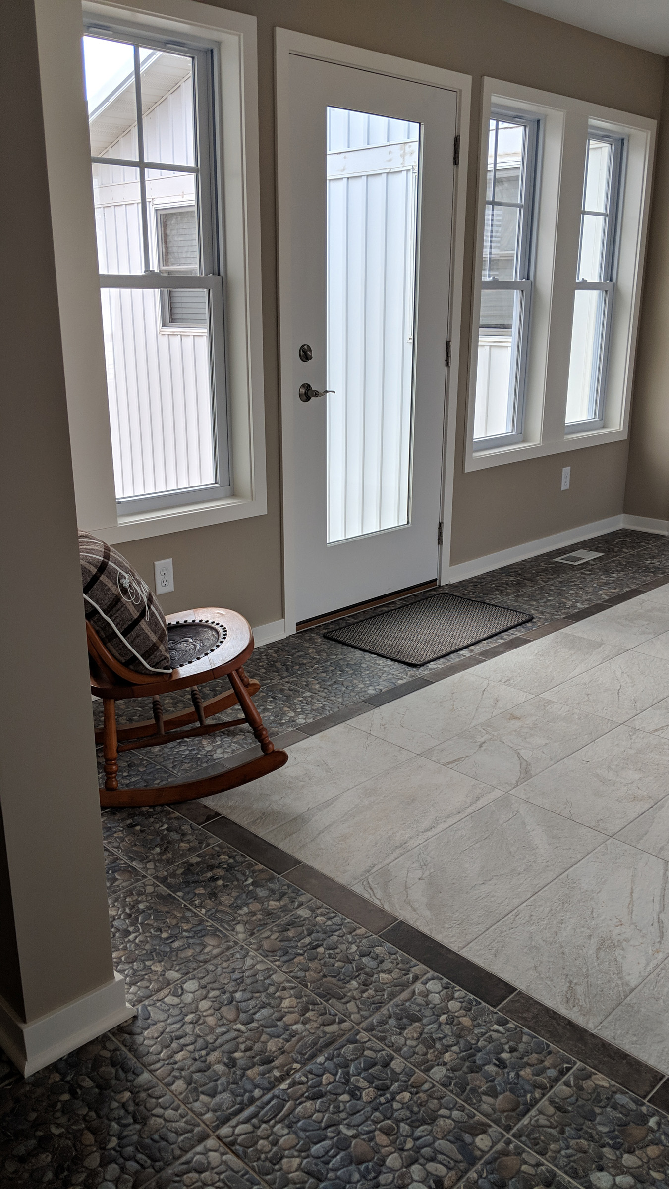 Custom tile rug pattern @ breezeway