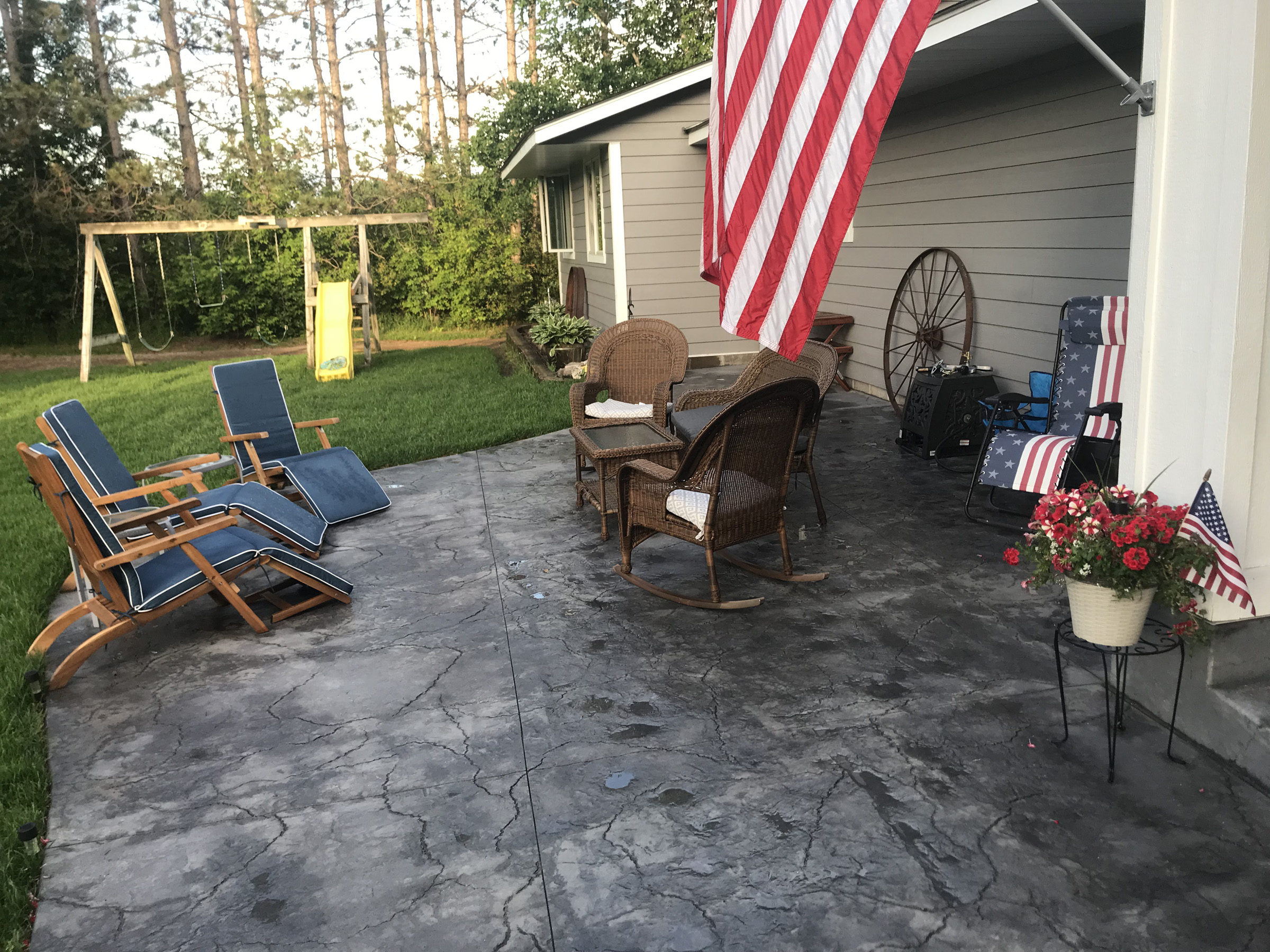 New Stamped concrete front porch