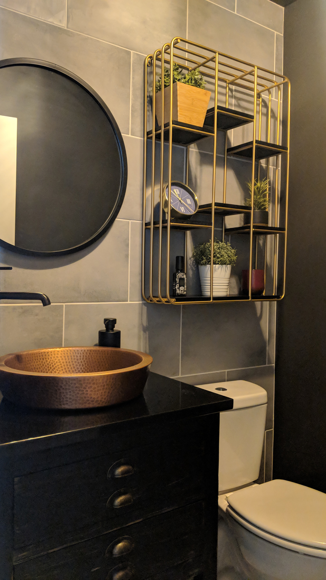 Tile wall & cool sink vessel