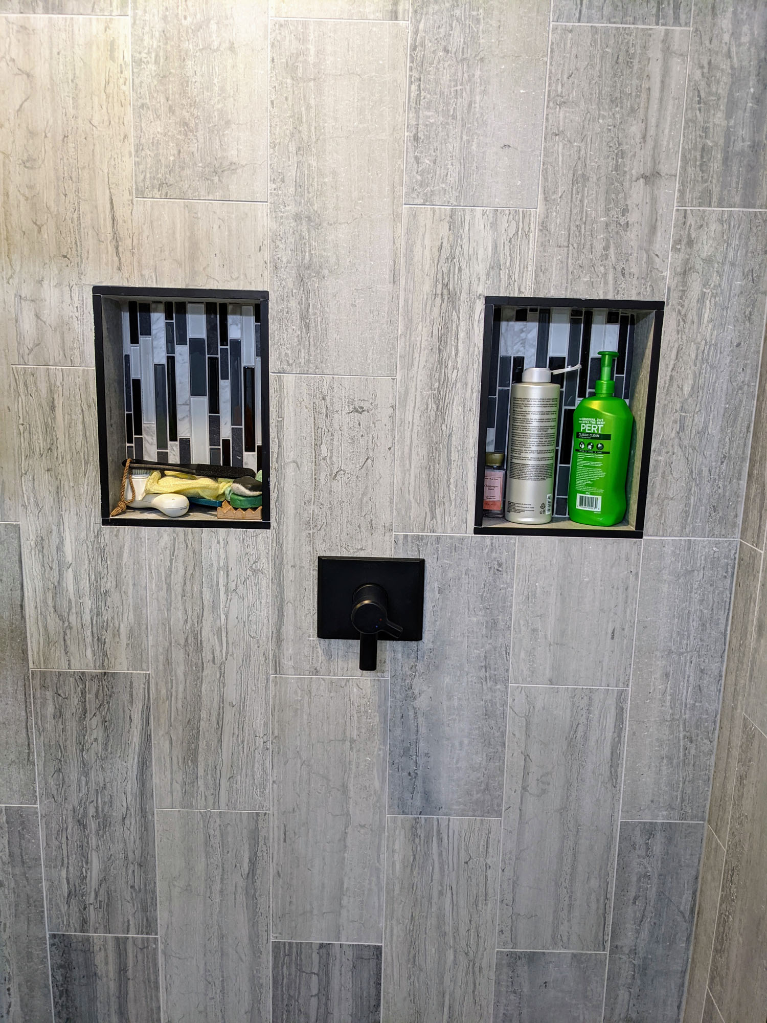 Tile shower niches