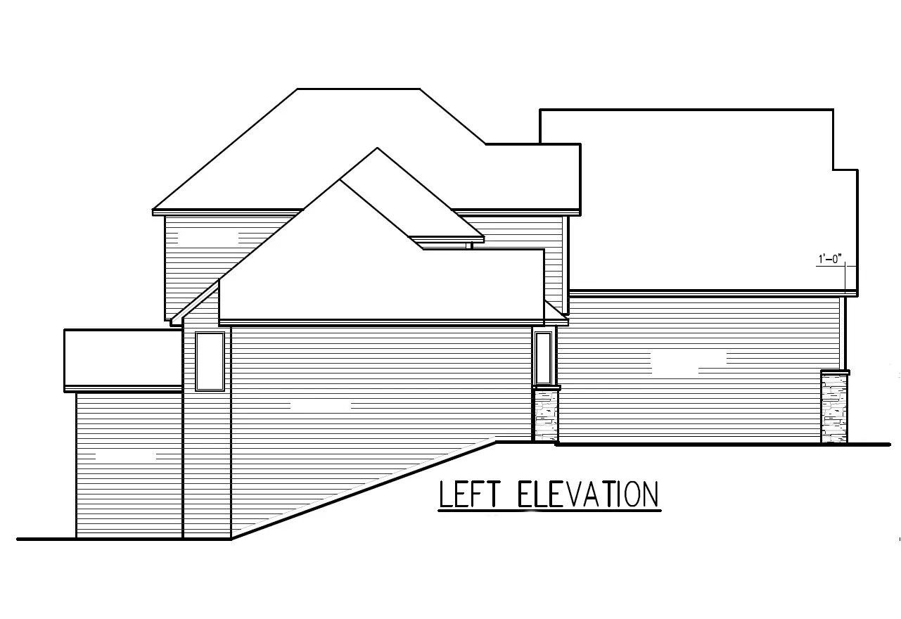 Remodel Home Plan Left Elevation