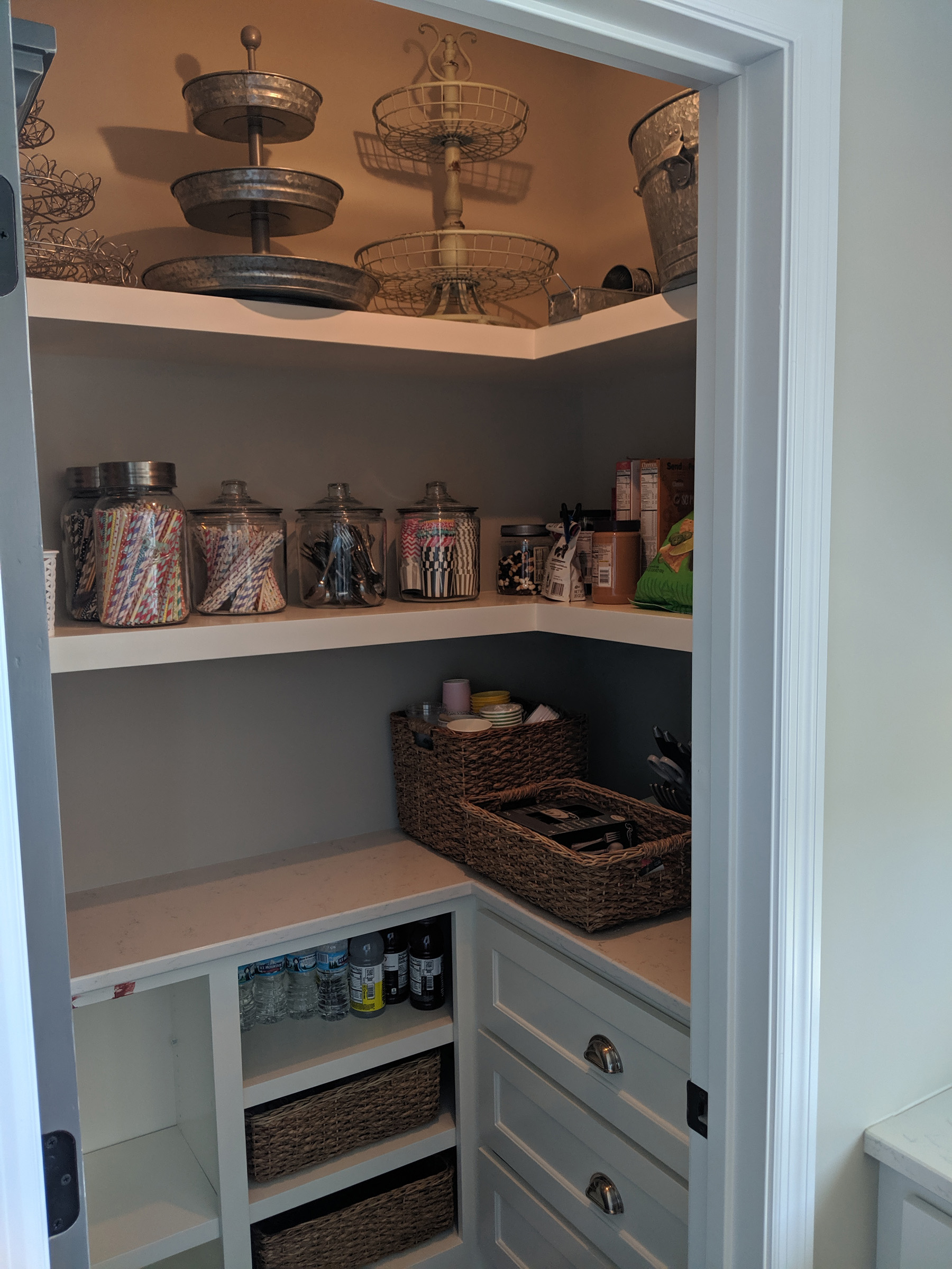 Kitchen Pantry Custom cabinets w/ quartz tops