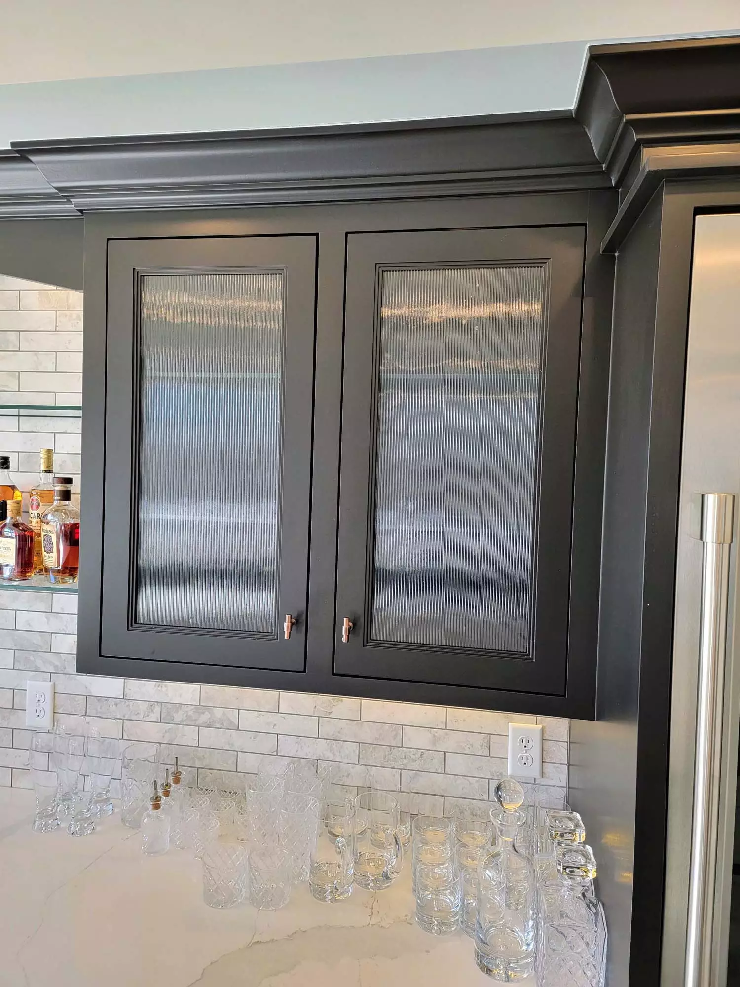 Glass panel custom cabinets