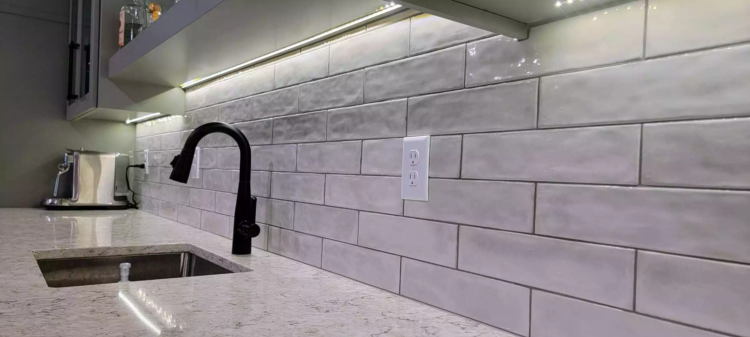 Subway tile backsplash