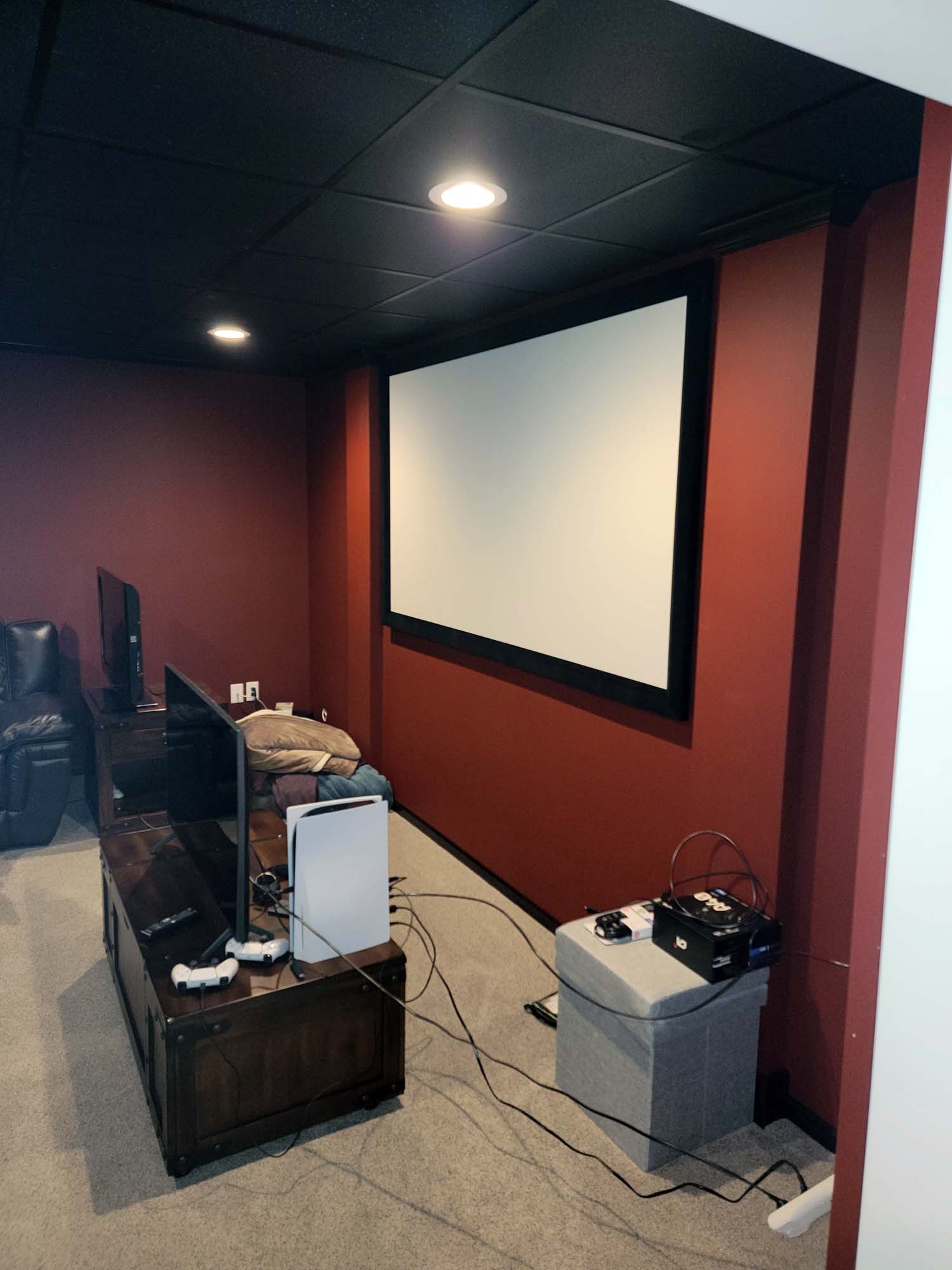 Old closed media room before remodel