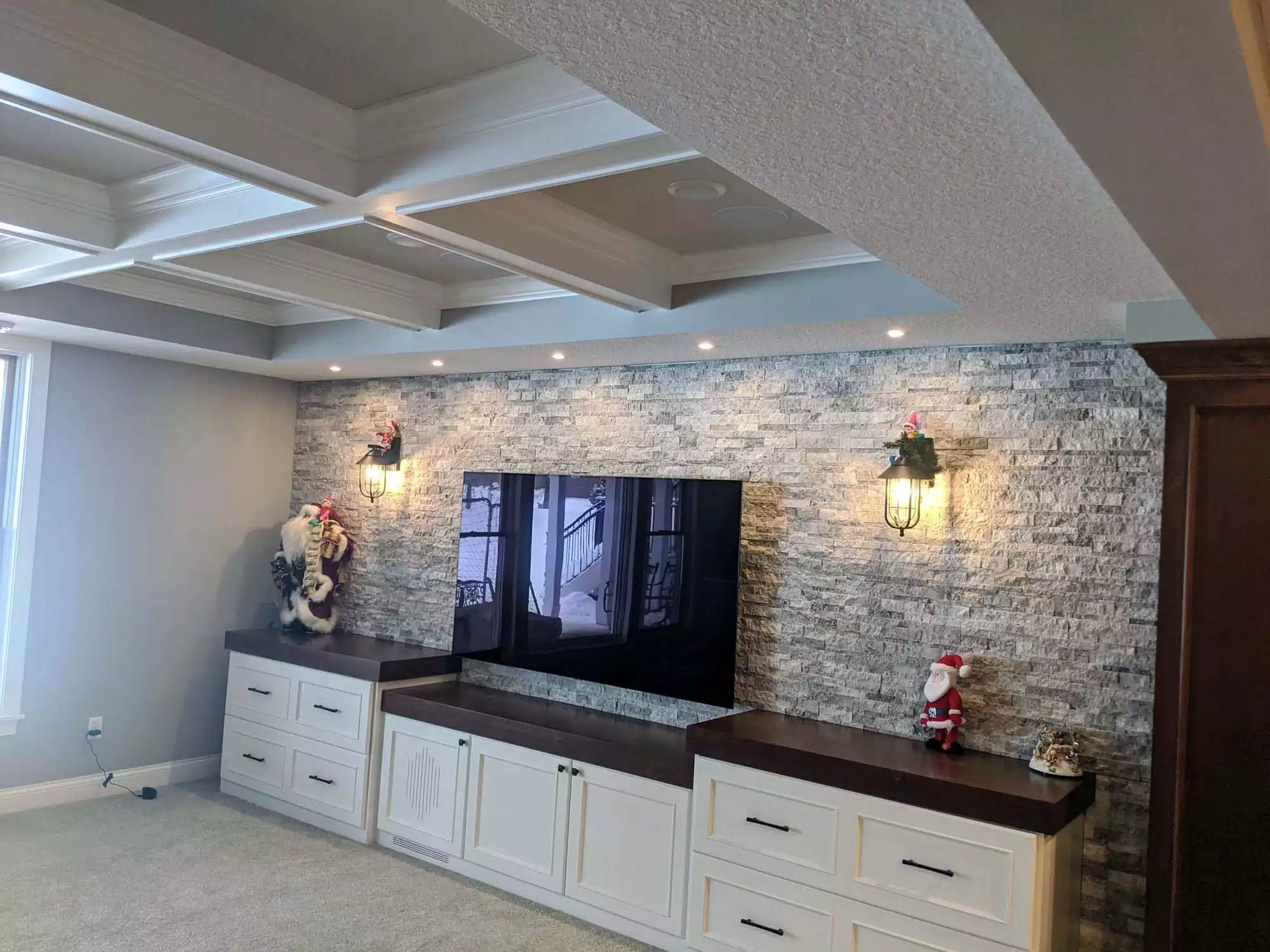 Media Room w/ Coffered Ceiling detail