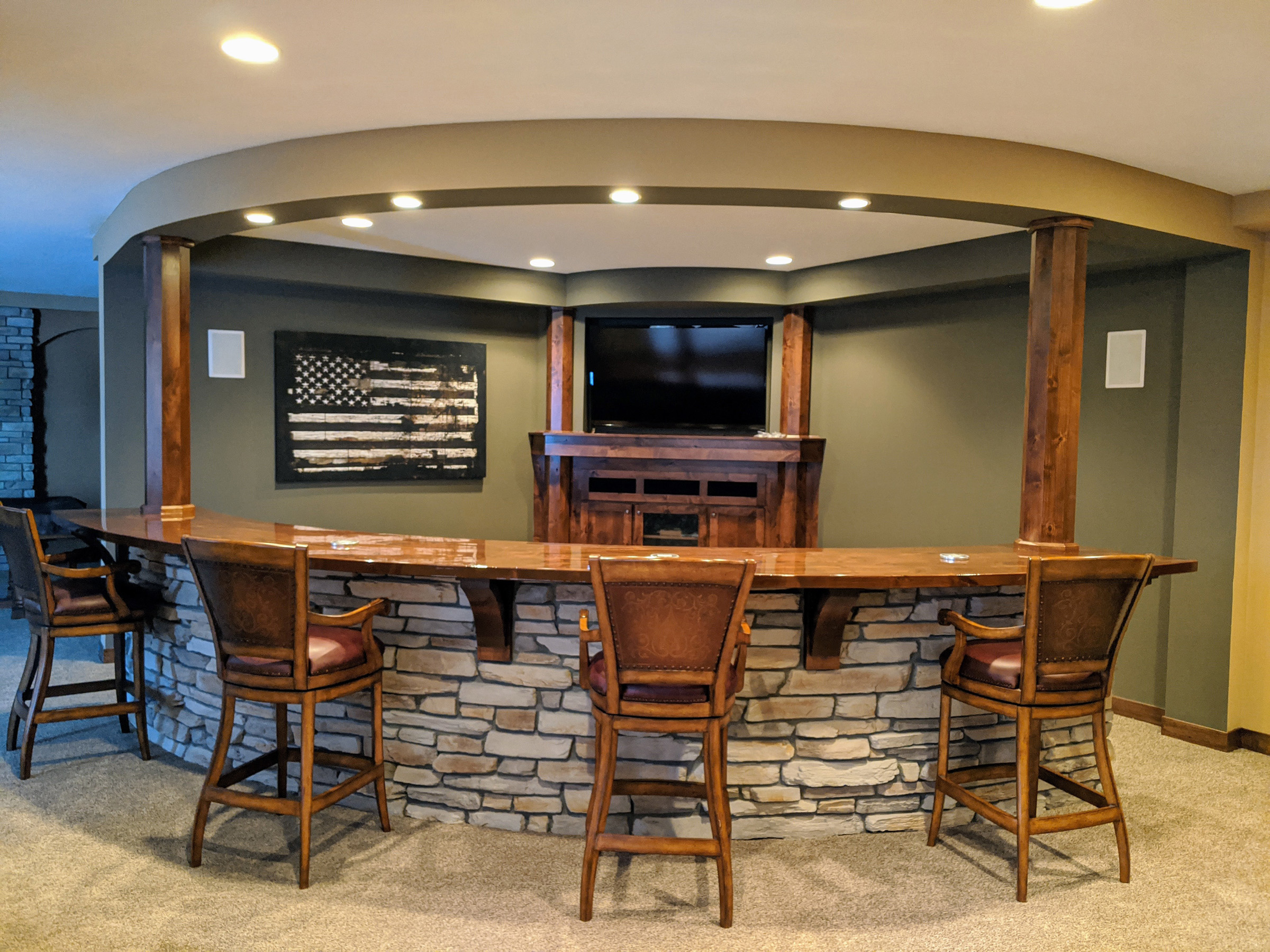 Lower Level Curved Media Room