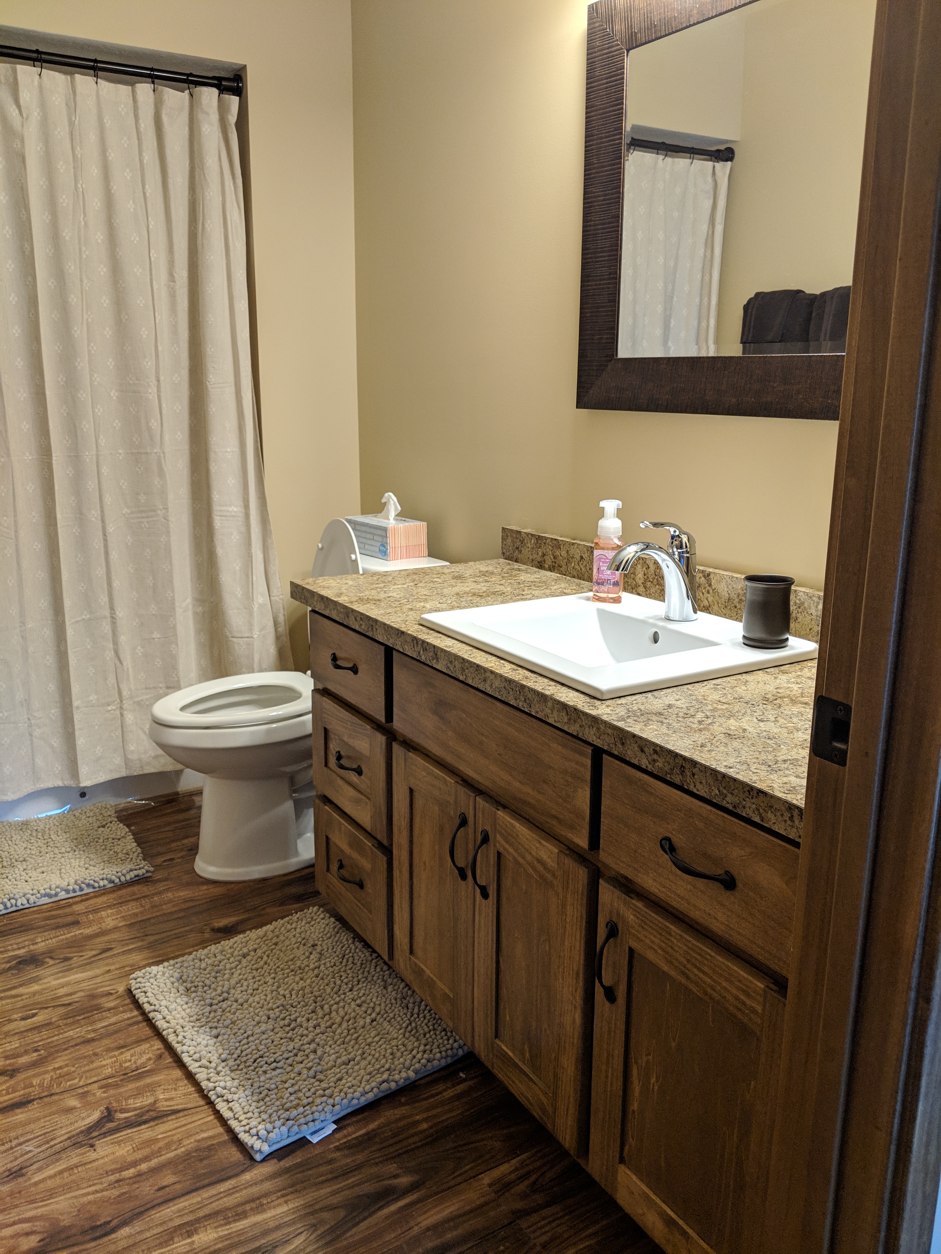 Bathroom finish poplar millwork & vanity cabinets