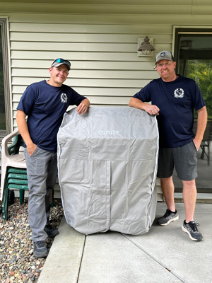 Jason and Joe delivered Coyote grill to client