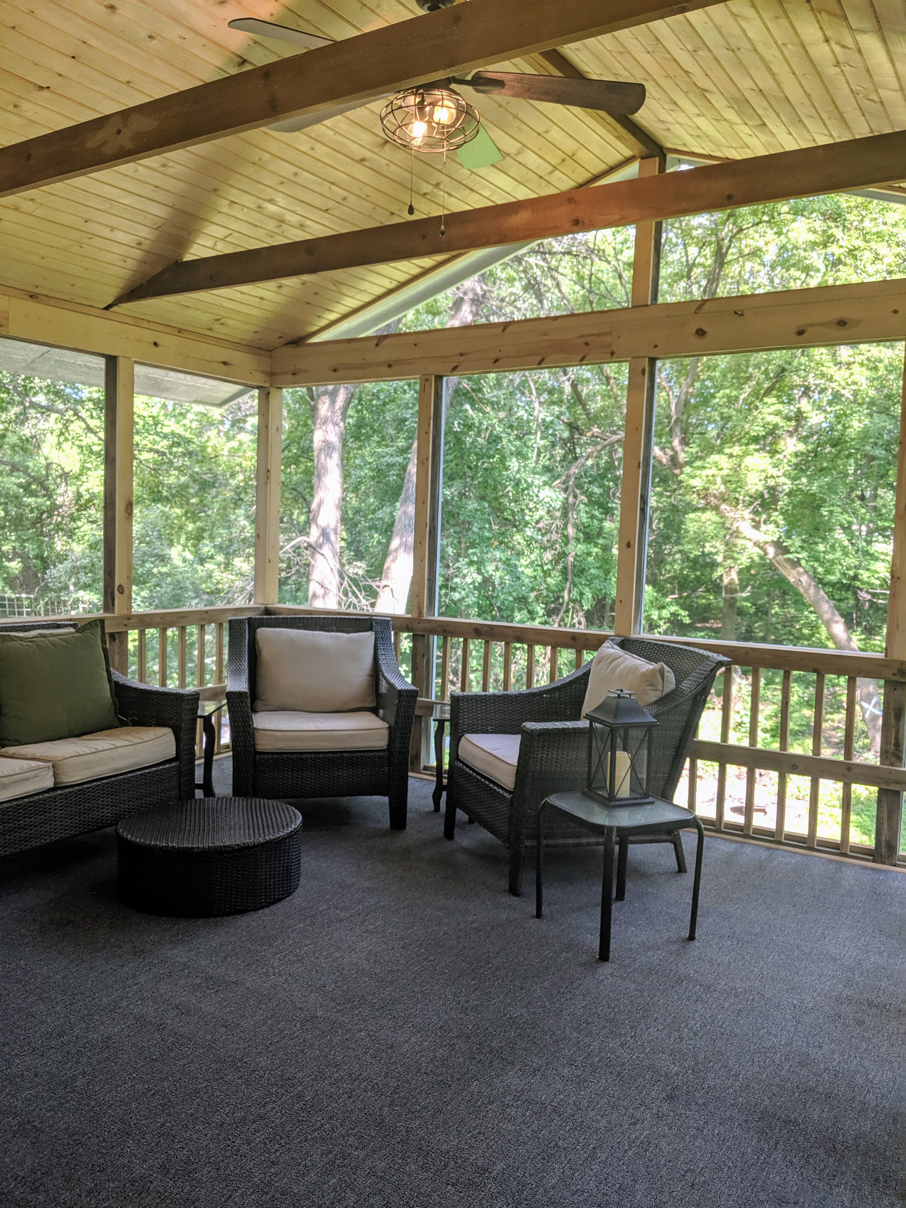 Re-newed the existing screen porch & deck