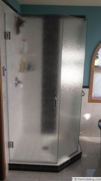 After Remodel - New Shower Enclosure Has Towel Rack