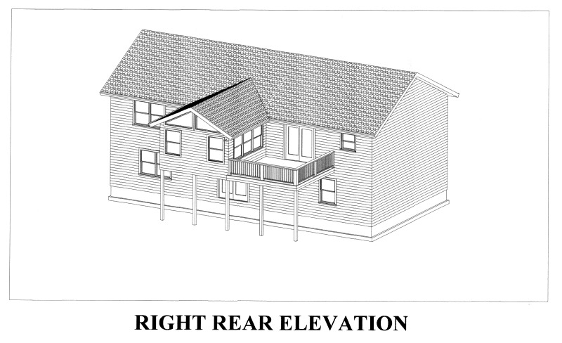 CAD view right rear elevation